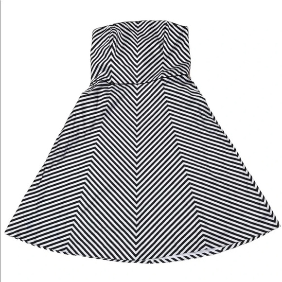 WHBM Strapless Striped Fit & Flare Dress Size 4 - Picture 1 of 8